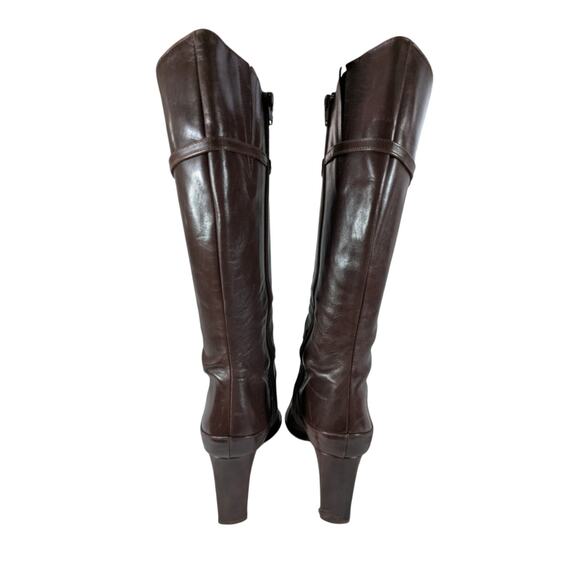 KENNETH COLE! ESPRESSO BROWN GENUINE LEATHER NIPPED POINTY TOE BOOTS! SZ 9M - Picture 10 of 13